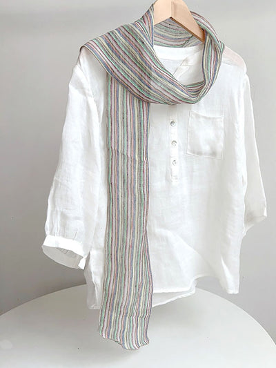 Women Casual Summer Stripe Thin Scarf