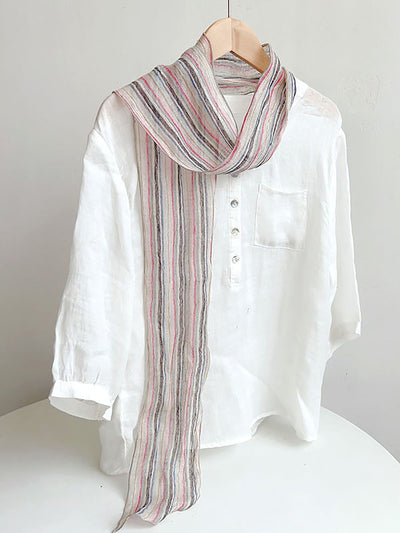 Women Casual Summer Stripe Thin Scarf