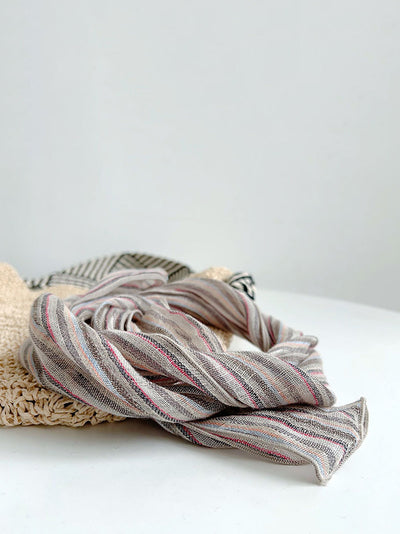 Women Casual Summer Stripe Thin Scarf