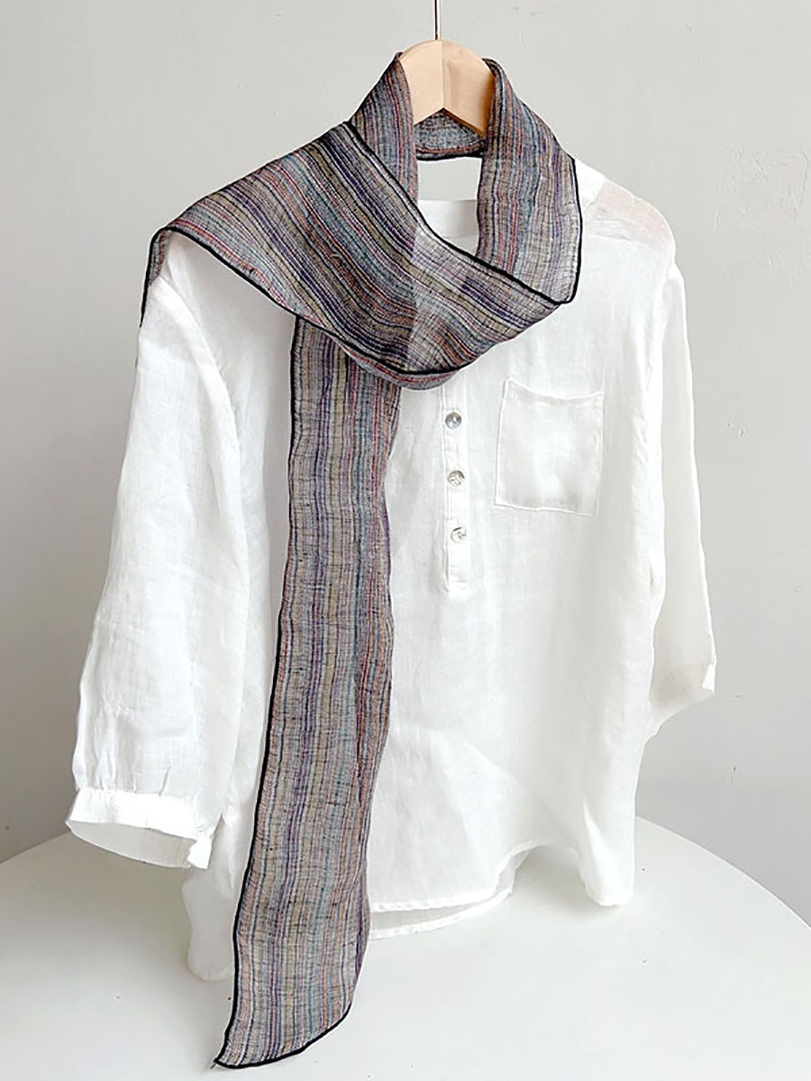 Women Casual Summer Stripe Thin Scarf