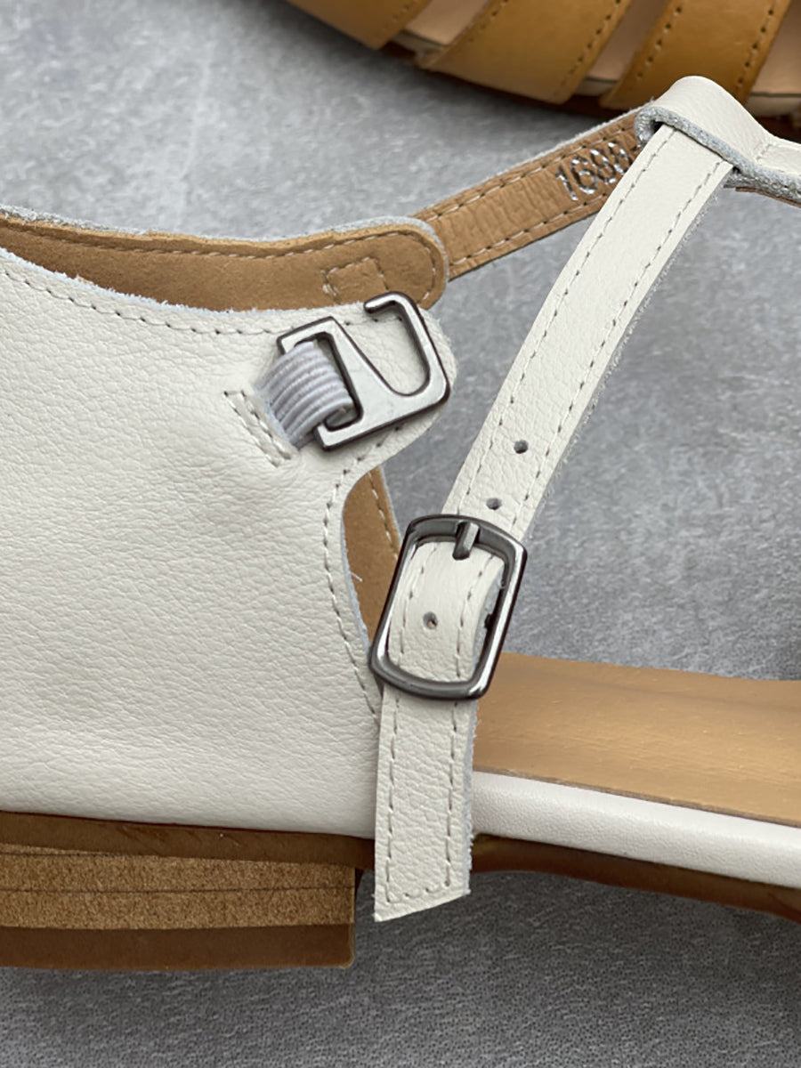 Women Summer Casual Genuine Leather Low Heel Shoes