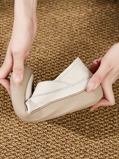 Women Summer Casual Pure Color Hollow Out Flat Shoes