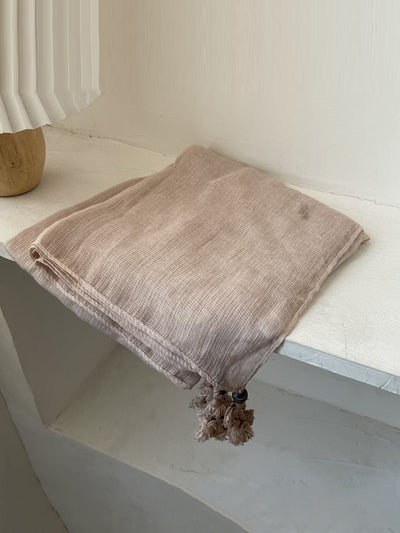 Women Retro Summer Cotton Tassel Shawl Scarf