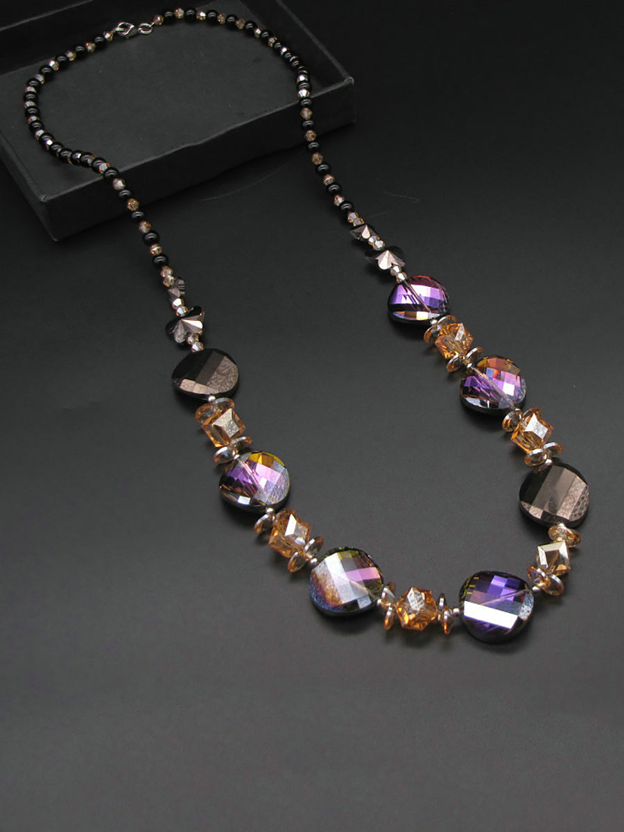 Women Fashion Crystal Weave Necklace