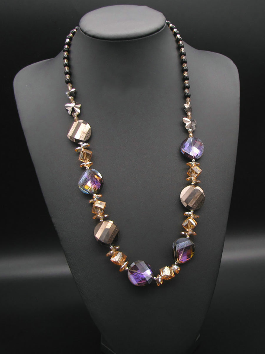 Women Fashion Crystal Weave Necklace