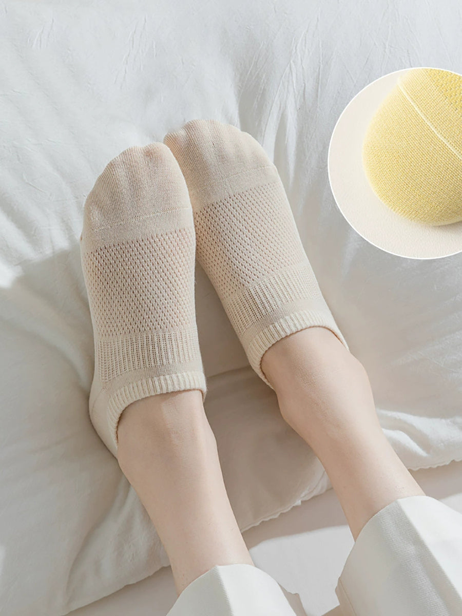 7 Pairs Women Summer Casual Pure Color Cotton Short Socks