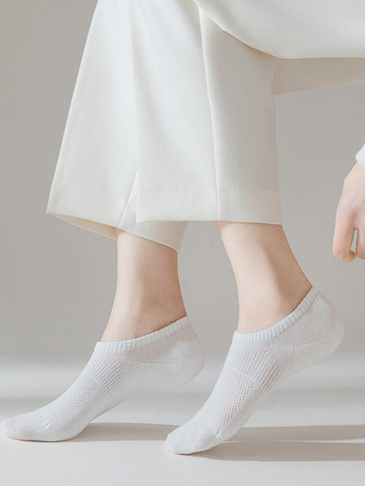 7 Pairs Women Summer Casual Pure Color Cotton Short Socks
