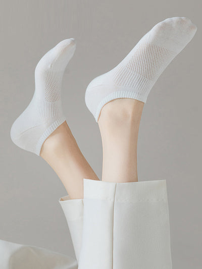 7 Pairs Women Summer Casual Pure Color Cotton Short Socks