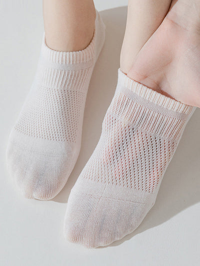 7 Pairs Women Summer Casual Pure Color Cotton Short Socks