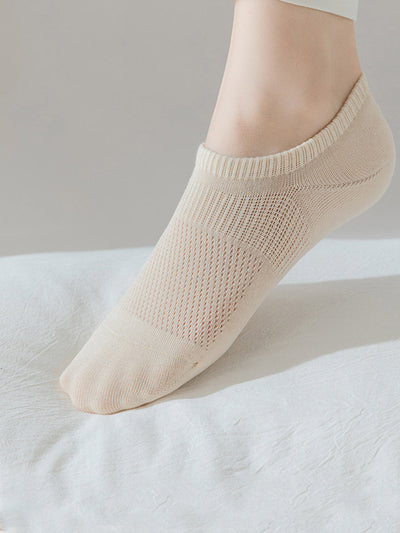 7 Pairs Women Summer Casual Pure Color Cotton Short Socks