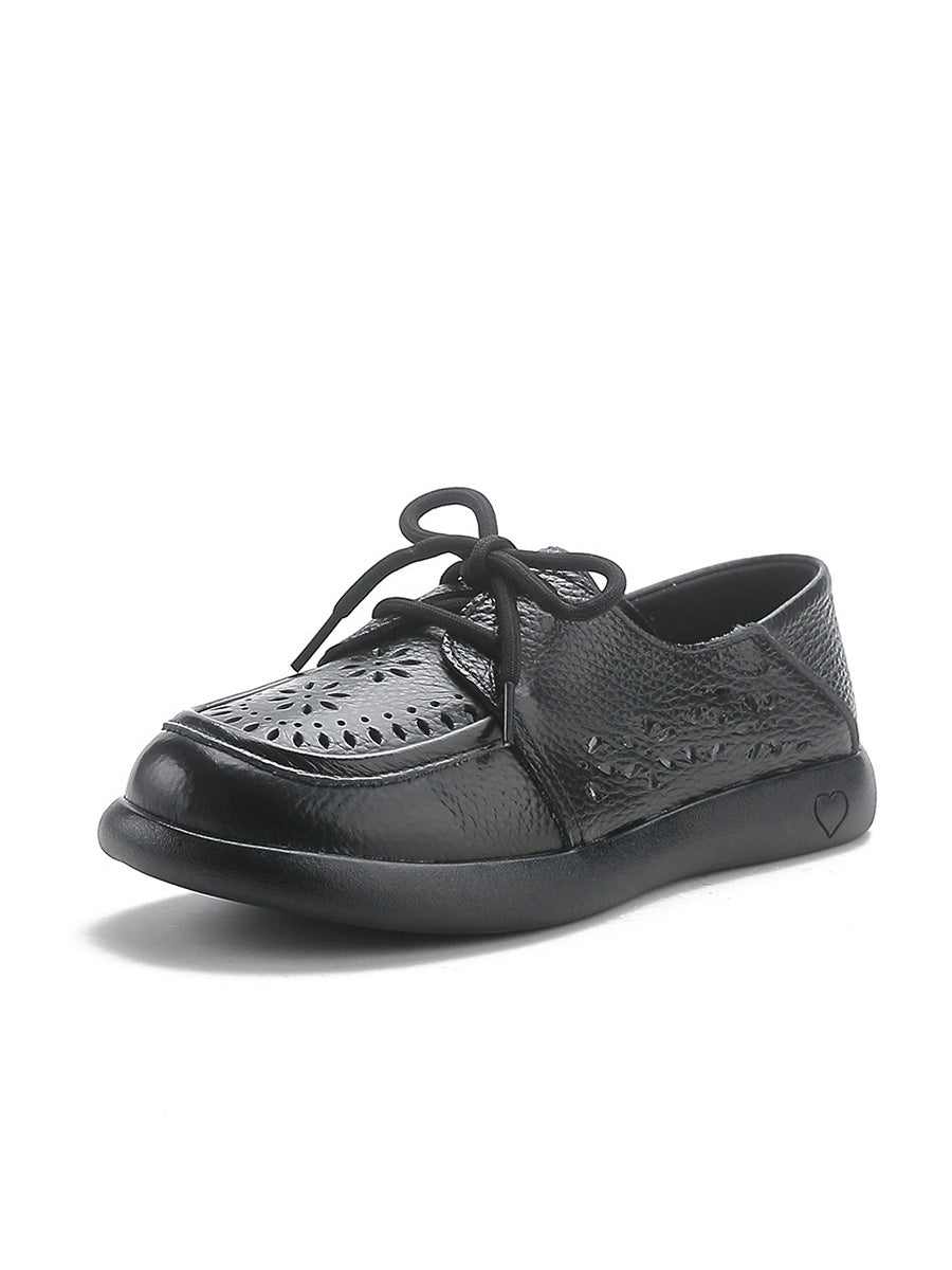 Women Summer Genuine Leather Strap Flat Shoes