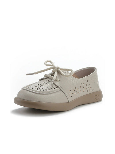 Women Summer Genuine Leather Strap Flat Shoes