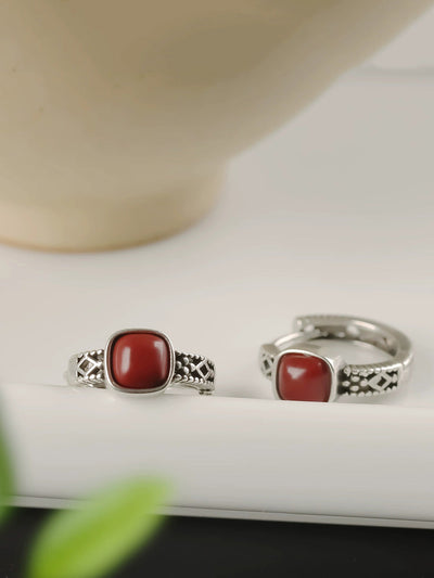 Women Summer Retro Cooper-plating Silver Earrings