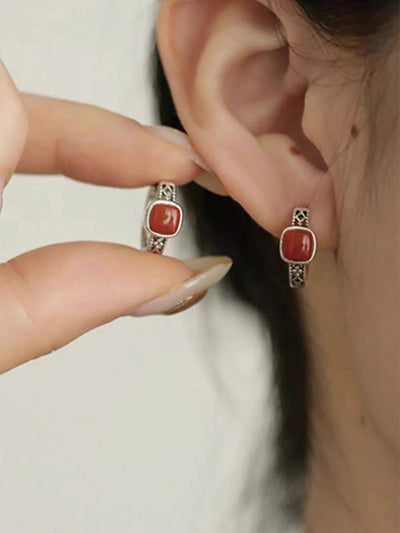 Women Summer Retro Cooper-plating Silver Earrings