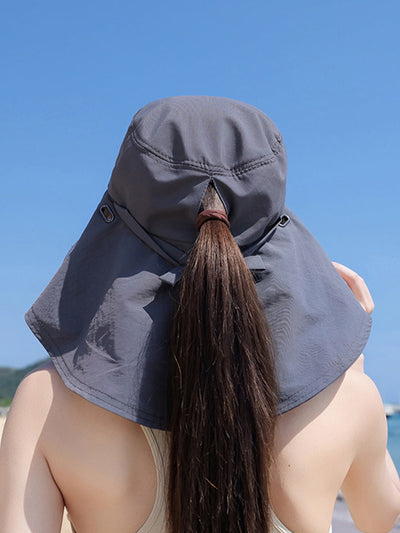 Women Summer Casual Pure Color Sunproof Hat