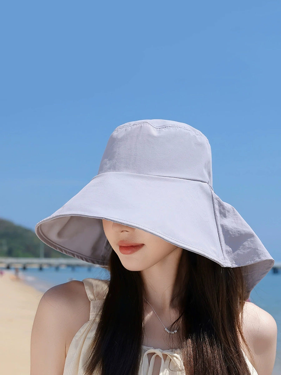 Women Summer Casual Pure Color Sunproof Hat