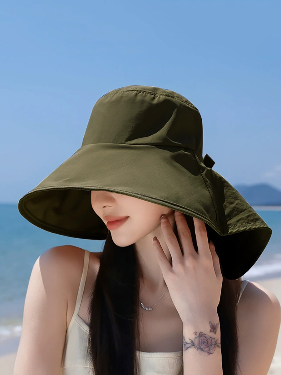 Women Summer Casual Pure Color Sunproof Hat