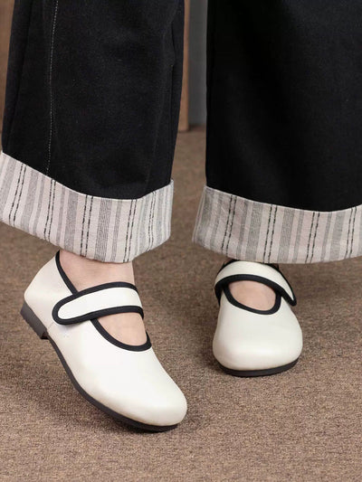 Women Summer Casual Colorblock Leather Shoes