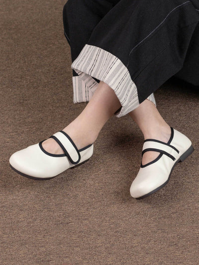 Women Summer Casual Colorblock Leather Shoes