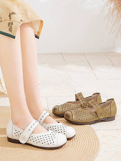 Women Summer Casual Pure Color Hollow Out Shoes