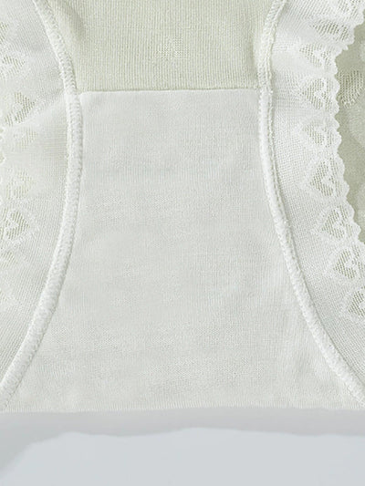 5 Pieces Summer Women Colorblock High Waist Lace Underwear