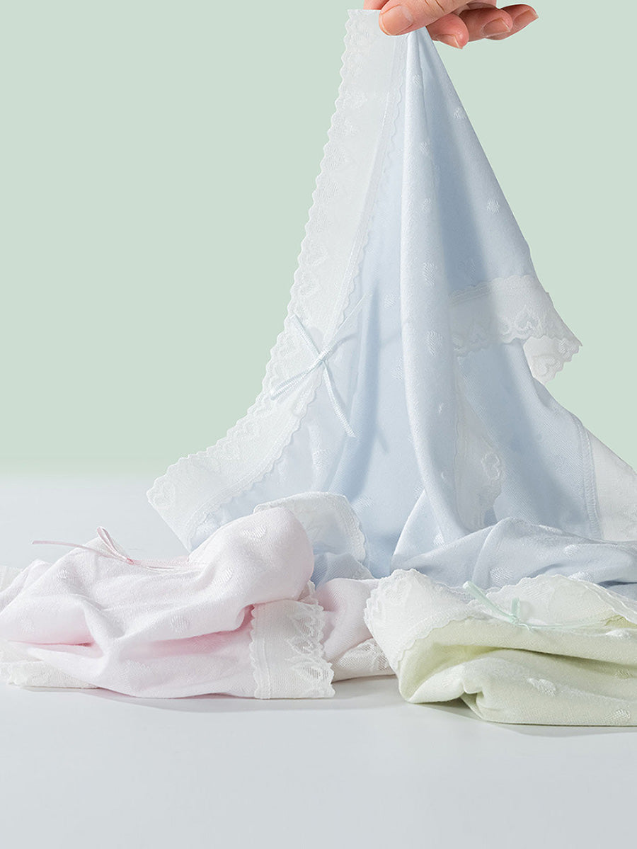 5 Pieces Summer Women Colorblock High Waist Lace Underwear