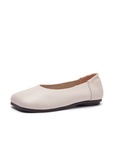 Women Summer Soft Leather Square Toe Shoes