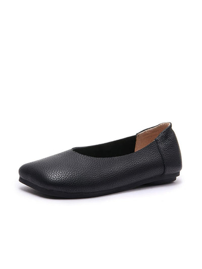 Women Summer Soft Leather Square Toe Shoes