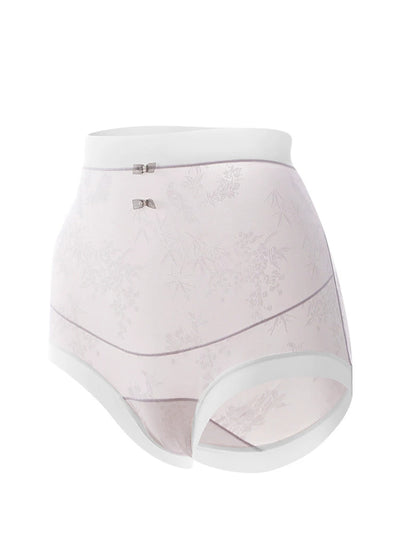 4 Pieces Women Bamboo Jacquard High Waist Underwear