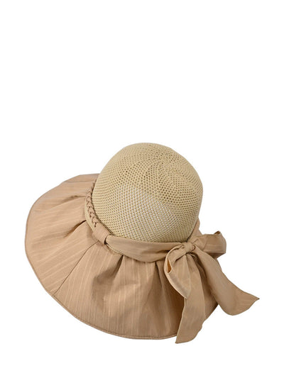 Women Summer Artsy Spliced Bowknot Sunproof Hat