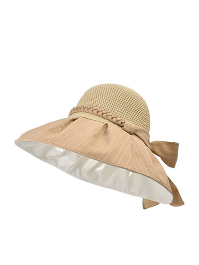 Women Summer Artsy Spliced Bowknot Sunproof Hat