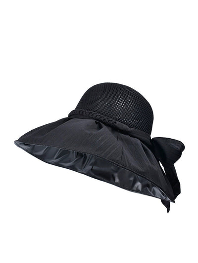 Women Summer Artsy Spliced Bowknot Sunproof Hat