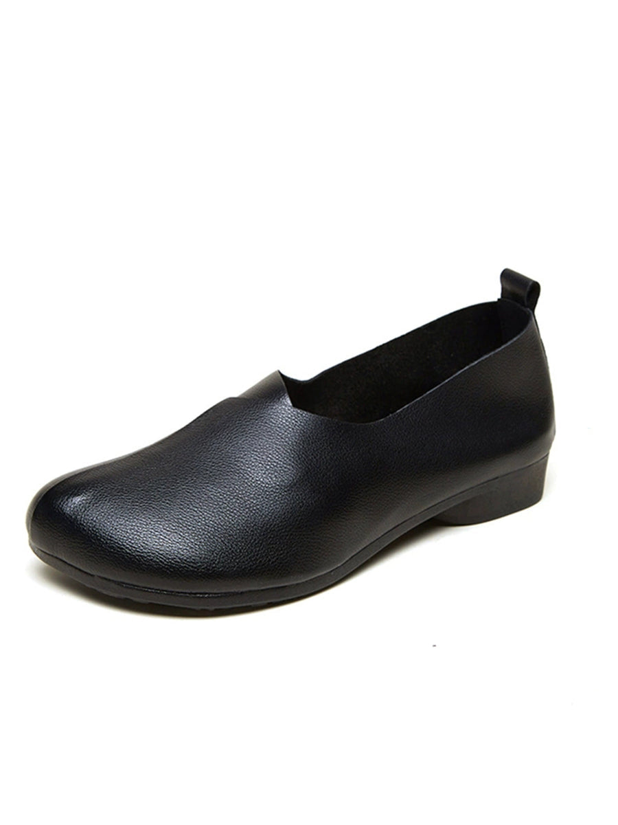 Women Casual Soft Genuine Leather Low Heel Shoes