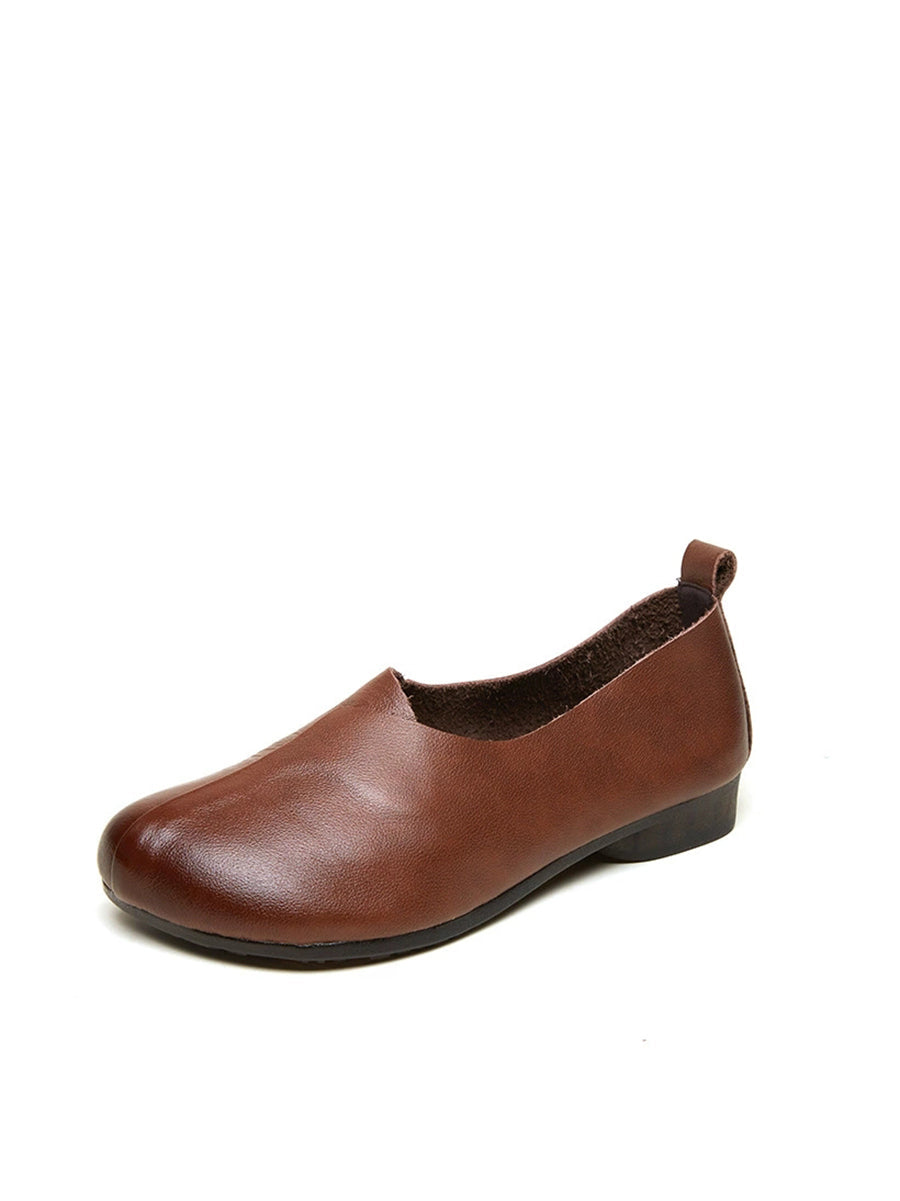 Women Casual Soft Genuine Leather Low Heel Shoes