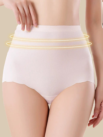 2 Pairs Women Casual Pure Color High Waist Underwear