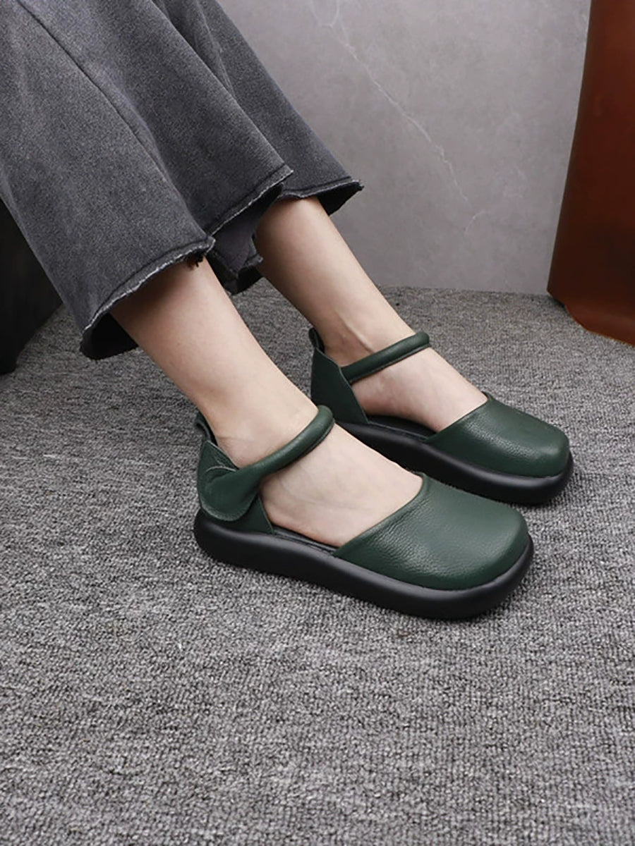 Women Vintage Genuine Leather Soft Flat Shoes