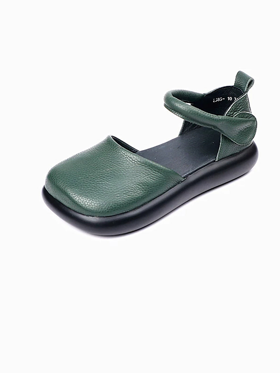 Women Vintage Genuine Leather Soft Flat Shoes