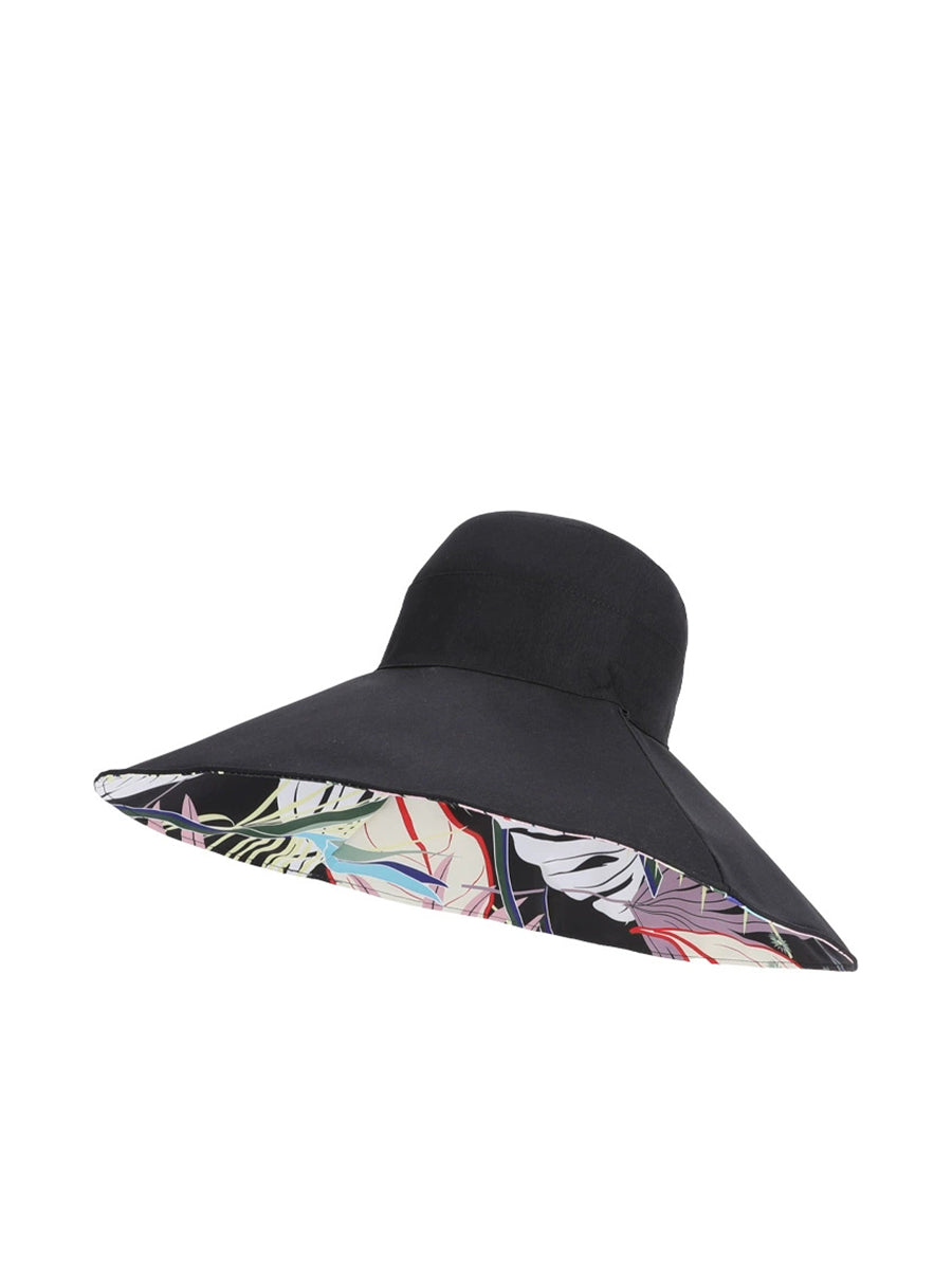 Women Summer Dual-side Wearing Flower Sunproof Hat