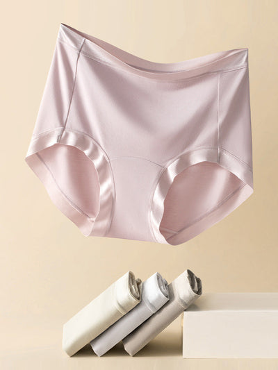 4 Pieces Women Casual Pure Color High Waist Underwear