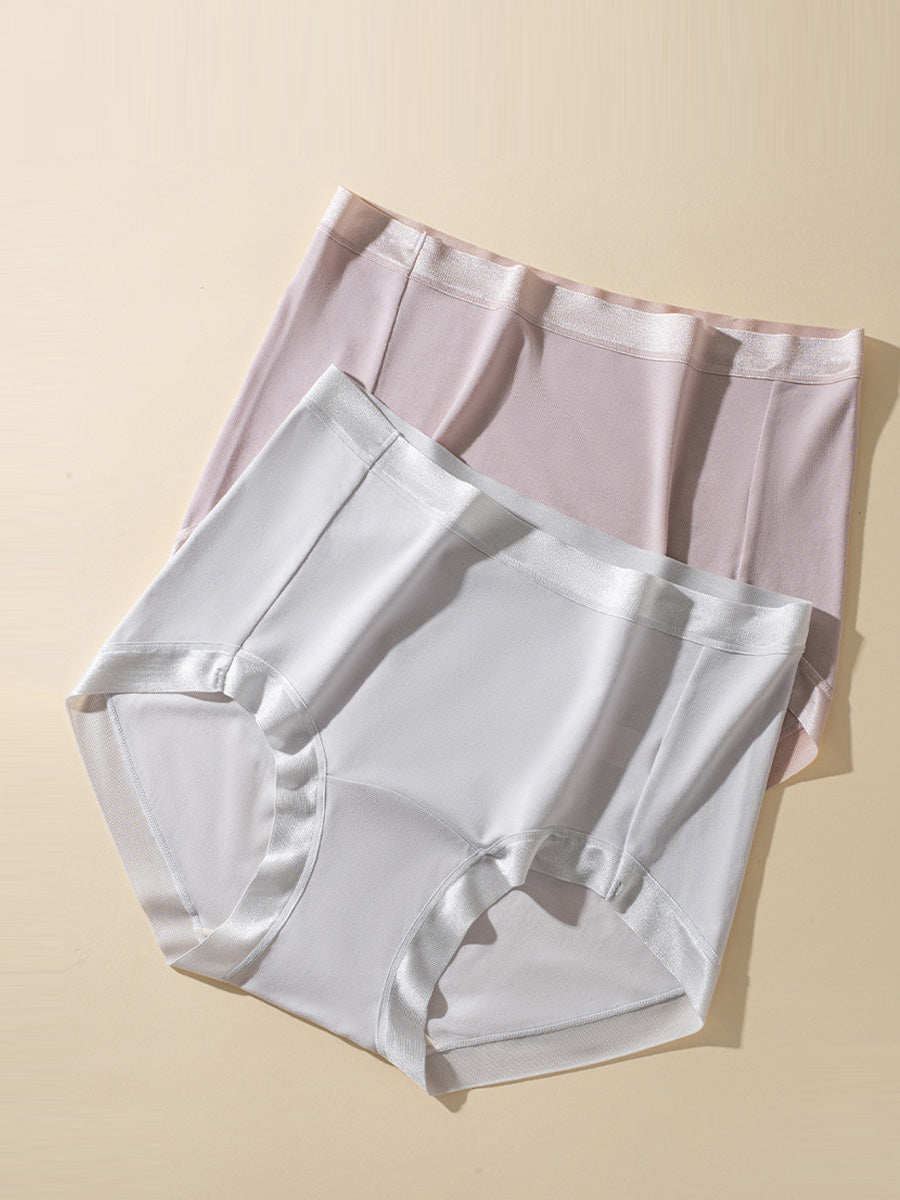 4 Pieces Women Casual Pure Color High Waist Underwear