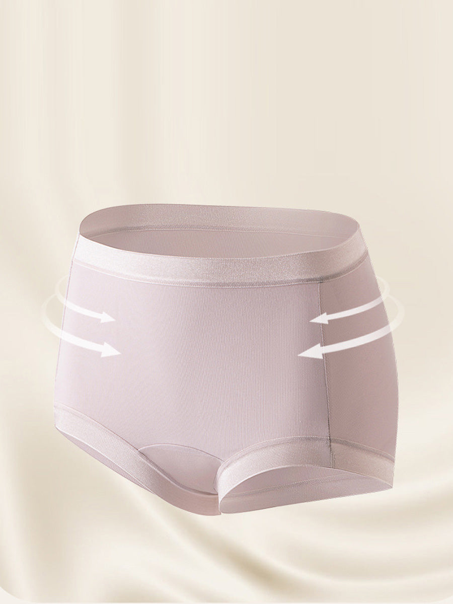 4 Pieces Women Casual Pure Color High Waist Underwear