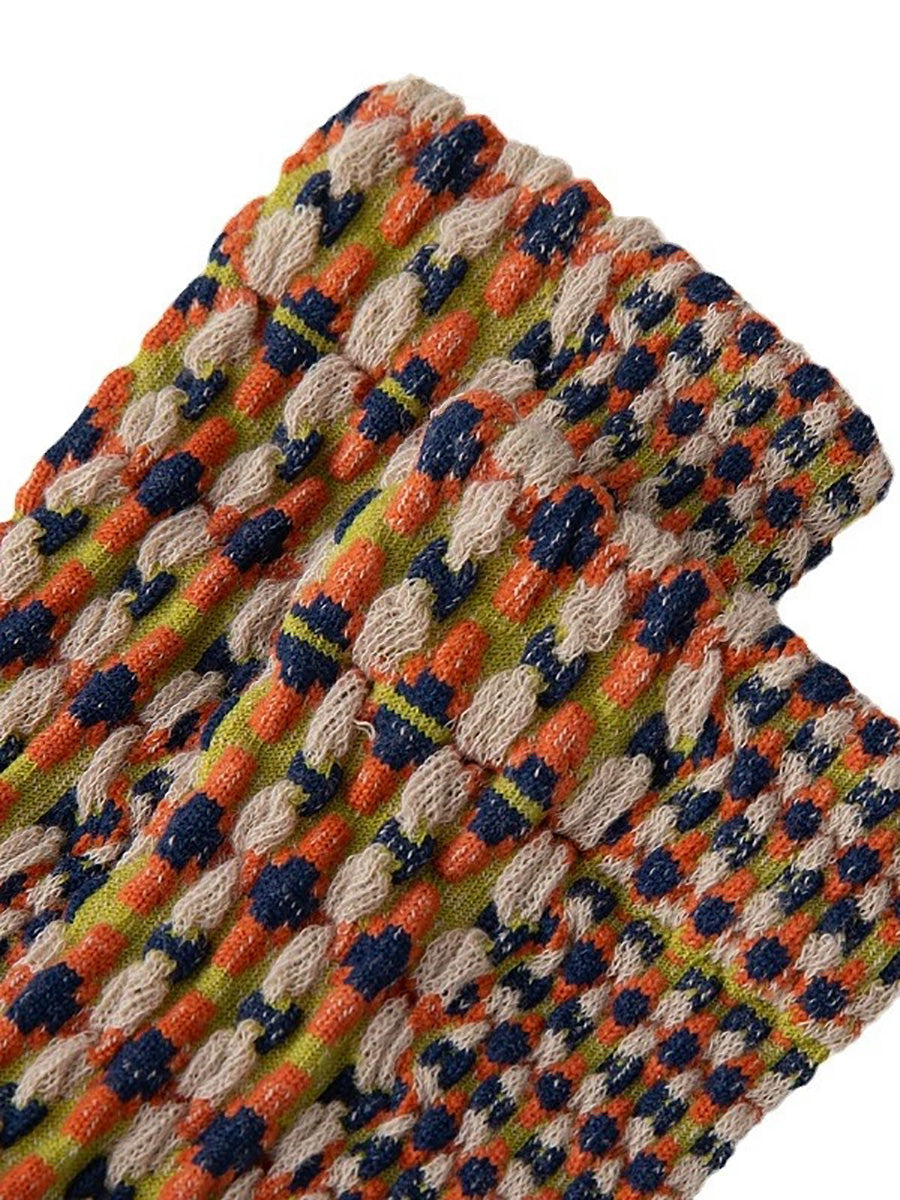 5 Pairs Women Autumn Artsy Mid Heel Socks