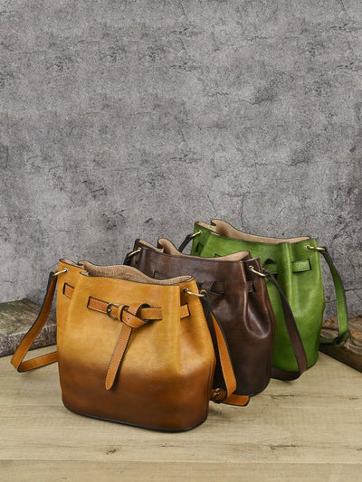 Women Vintage Leather Large Capacity Shoulder Bag