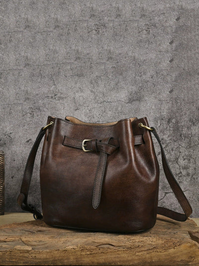 Women Vintage Leather Large Capacity Shoulder Bag