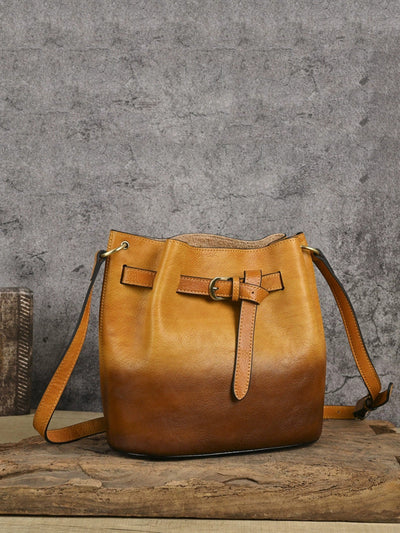 Women Vintage Leather Large Capacity Shoulder Bag