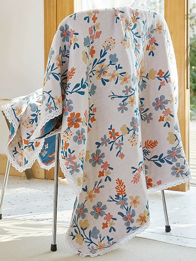 100%Cotton Flower Adult Lace Spliced Bath Towel