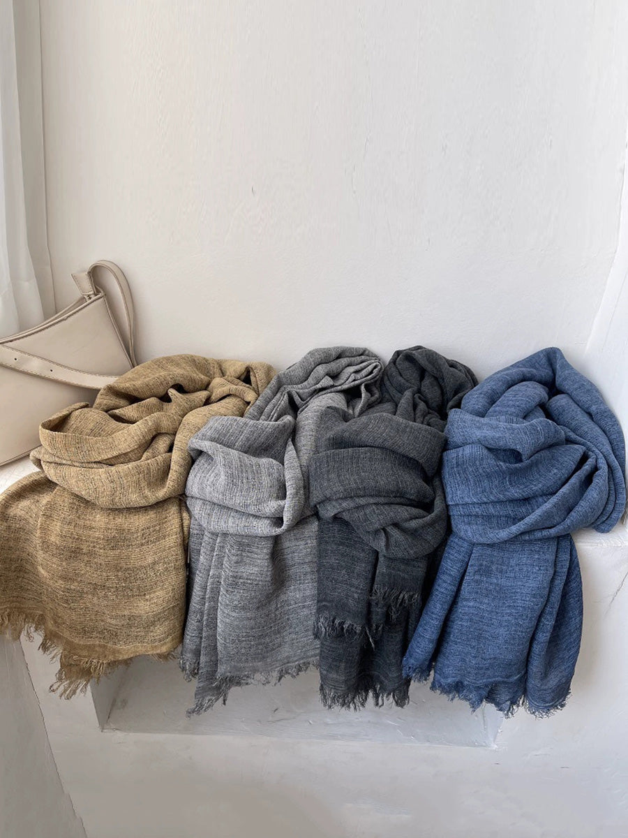 Women Autumn Artsy Pure Color Shawl Scarf