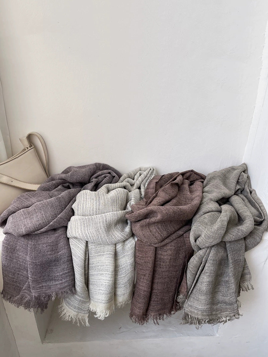 Women Autumn Artsy Pure Color Shawl Scarf