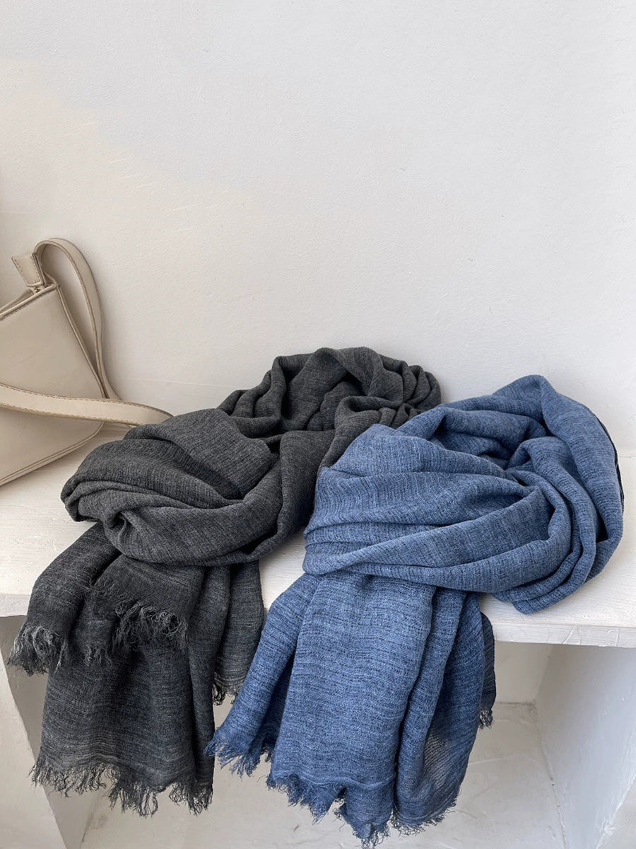 Women Autumn Artsy Pure Color Shawl Scarf