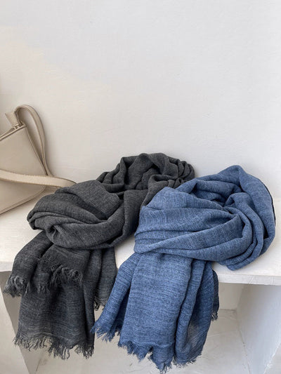 Women Autumn Artsy Pure Color Shawl Scarf